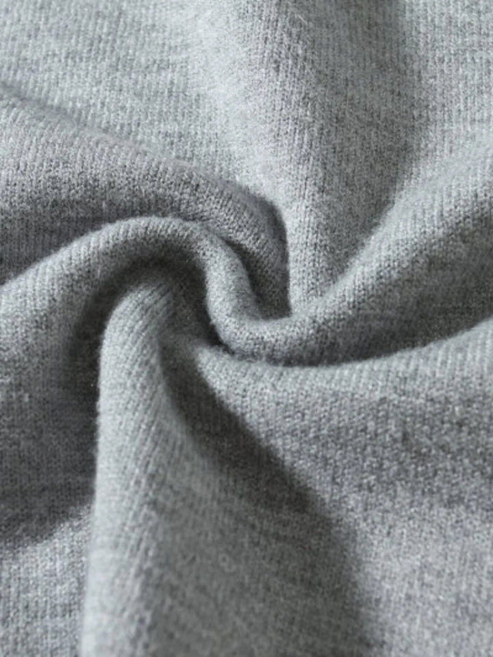 Men's Plus Size Ribbed Hem Long Sleeve Sweater
