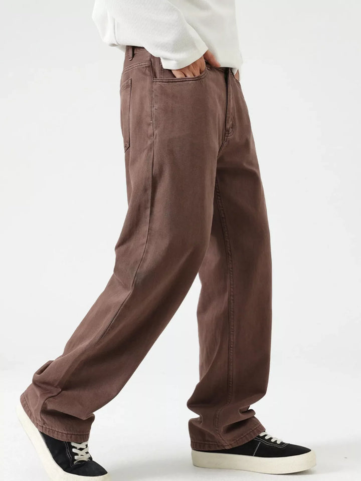 Men's Vintage Wash Wide Leg Jeans