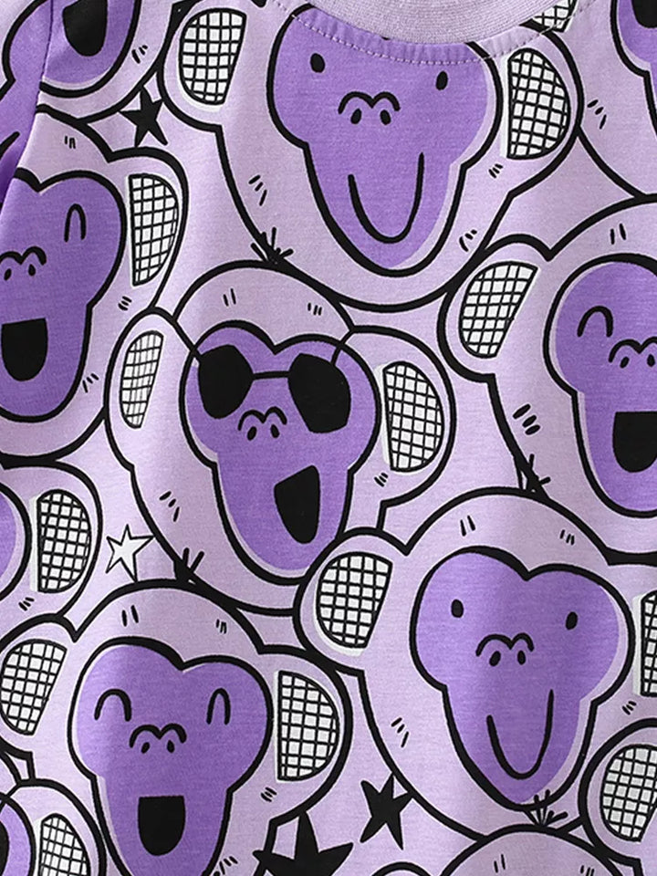 Children's Monkey Print Tee and Shorts Set