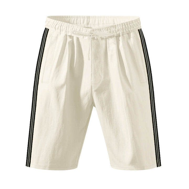 Mens Beach Outdoor Sports Shorts Breathable Striped Casual Cropped Trousers