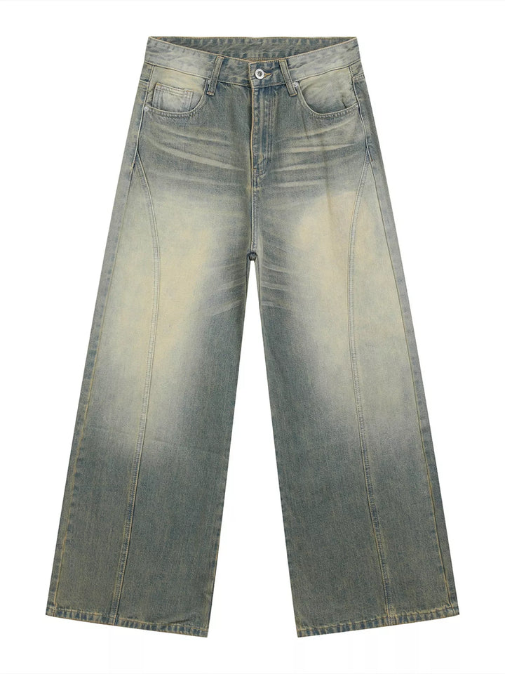 Men's Vintage Wash Wide Leg Jeans