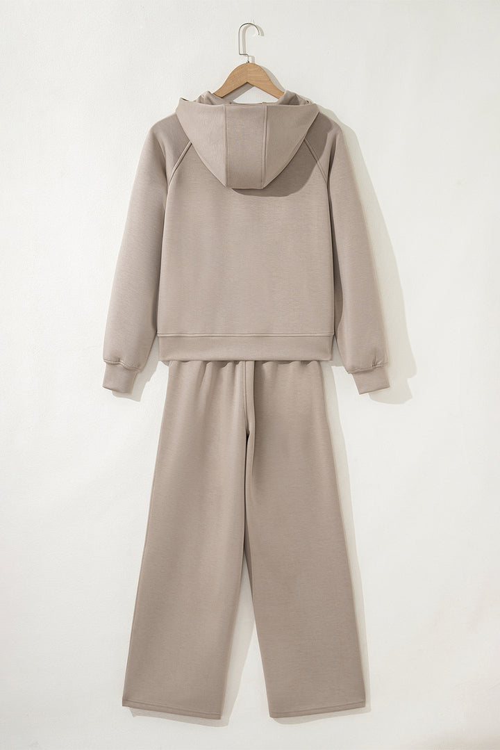 Jet Stream Half Zip Thumbhole Sleeve Hoodie Active Pants 2pcs Outfit