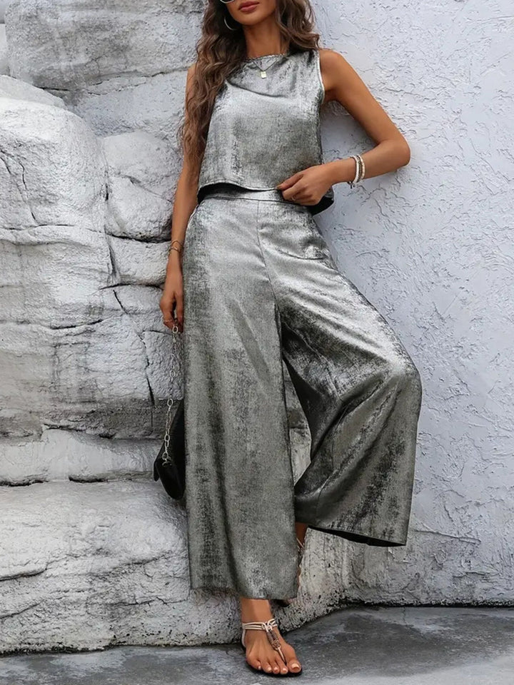 Round Neck Tank and Pants Set
