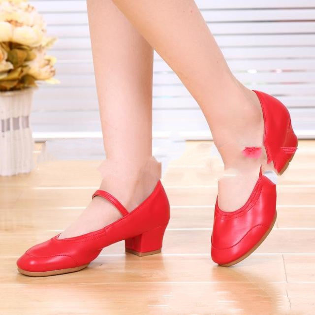 Women's Children's Square Dance Shoes Character Jue Non Genuine Leather Beef Tendon Sole Both Indoor And Outdoor Latin