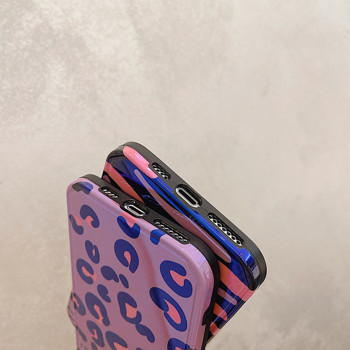 Compatible with Apple , Blue Edge Leopard Print Zebra Print Phone Case