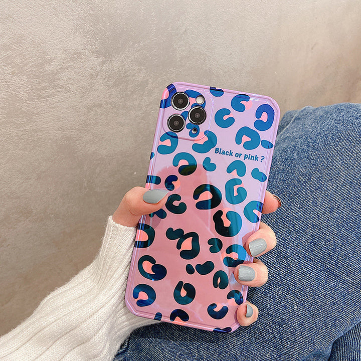 Compatible with Apple , Blue Edge Leopard Print Zebra Print Phone Case