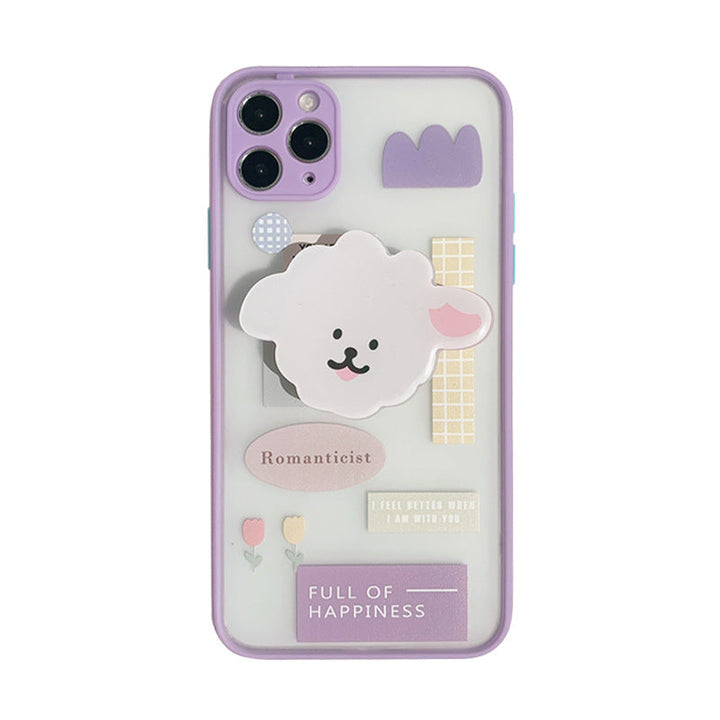 Compatible with Apple , Mobile Phone Case With Bracket Frosted Painted