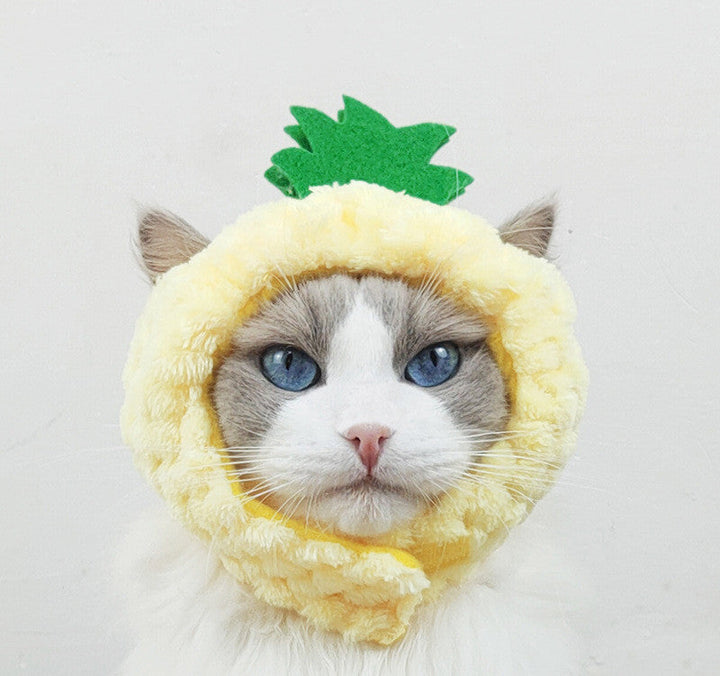 Cute Pineapple Cat Hat Warm Puppet Headdress