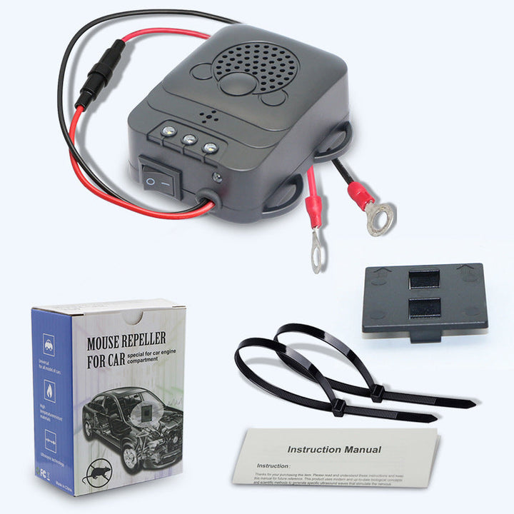 Rodent Repellent Animal Ultrasonic Rat Flashlight Deterrent-Trap 12V with LED Vehicle