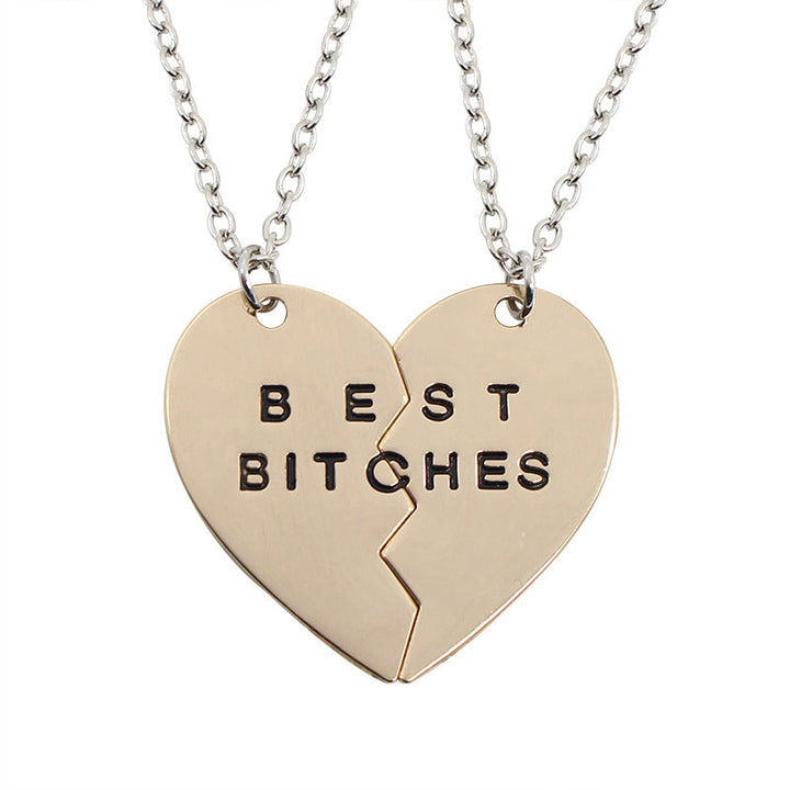 European And American Letter Necklace Duo Stitching Clavicle Men And Women