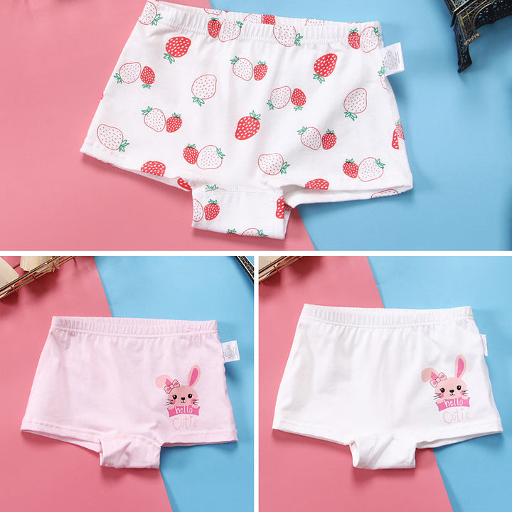 Children'S Antibacterial Underwear, Pure Cotton Breathable Boxer Shorts, Girls' Baby Boxer Shorts, Boneless And Comfortable Tide