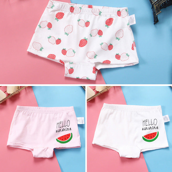 Children'S Antibacterial Underwear, Pure Cotton Breathable Boxer Shorts, Girls' Baby Boxer Shorts, Boneless And Comfortable Tide