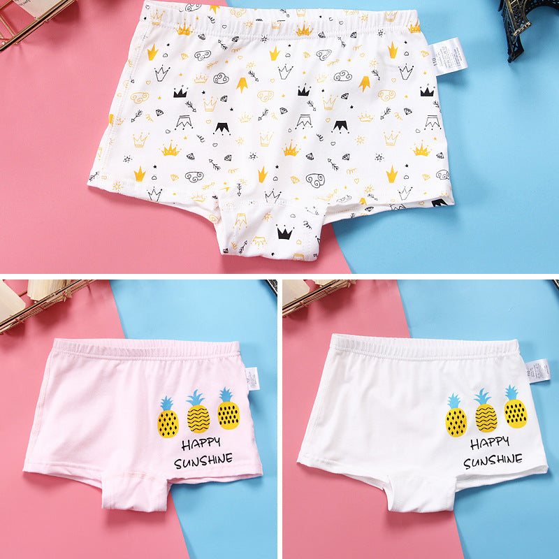 Children'S Antibacterial Underwear, Pure Cotton Breathable Boxer Shorts, Girls' Baby Boxer Shorts, Boneless And Comfortable Tide