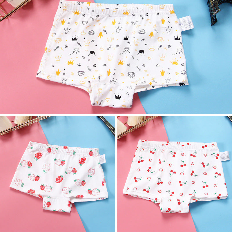 Children'S Antibacterial Underwear, Pure Cotton Breathable Boxer Shorts, Girls' Baby Boxer Shorts, Boneless And Comfortable Tide