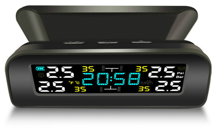 Time Display Tire Pressure Monitor Internal And External Automobile General Tire Detection And Monitoring Wireless Solar Energy