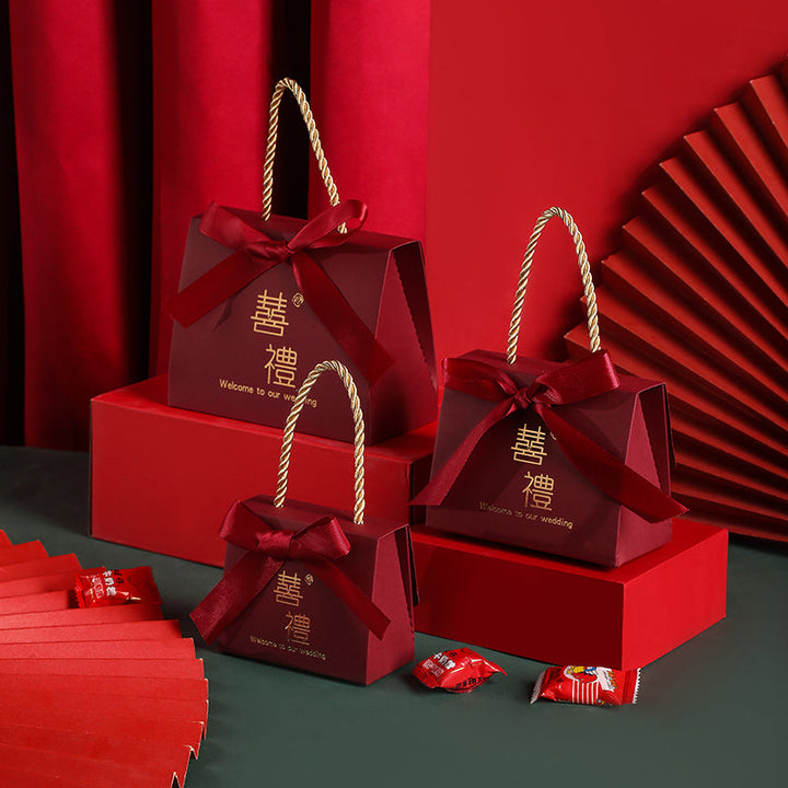 Wedding Candy Box Portable Chinese Style Wedding Candy Gift Box