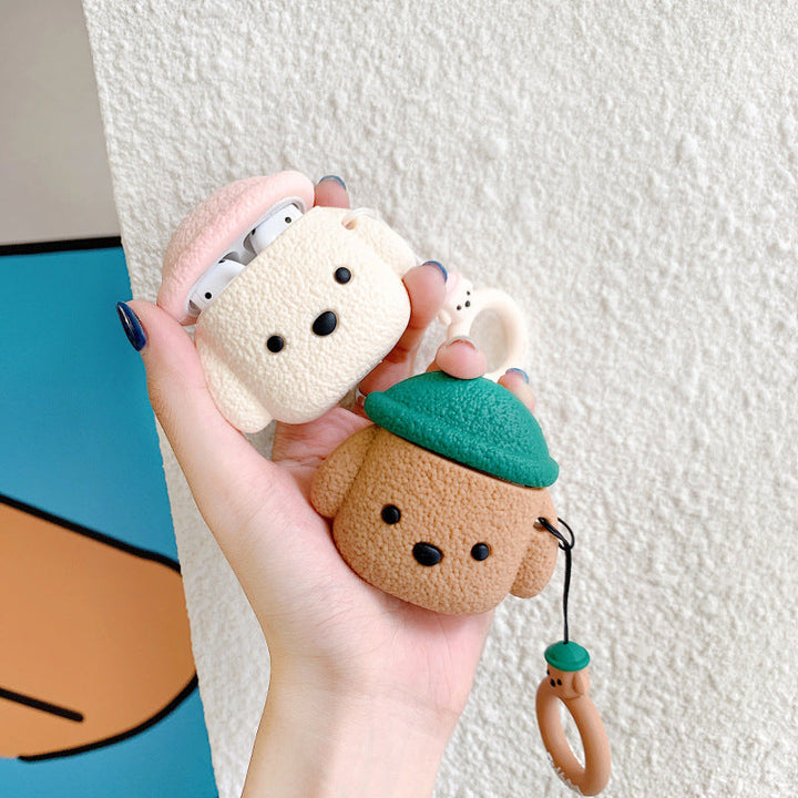 Compatible With Cartoon Hat Dog Suitable For  Airpods Headset Protective Case