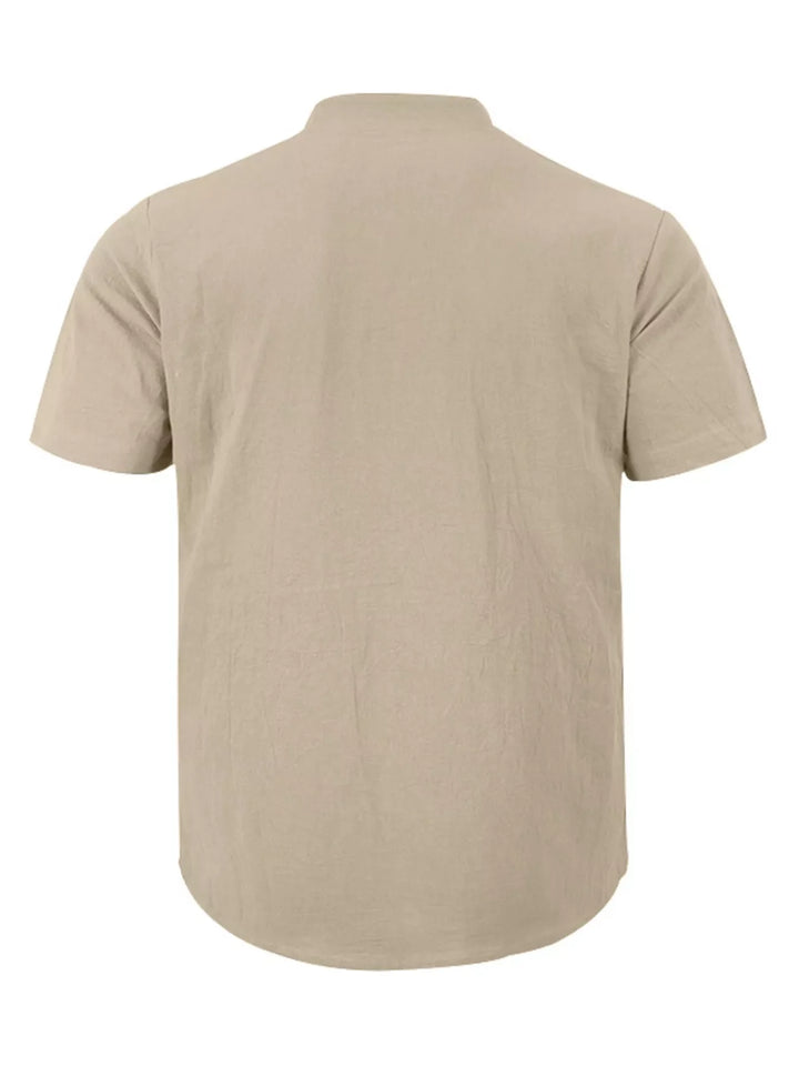 Men's Full Size Casual Linen Blend Short Sleeve Shirt Plus Size