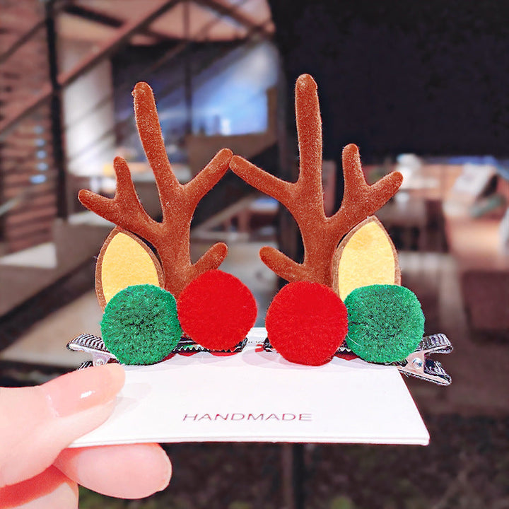 Christmas Hairpin Duck Clip Headdress Snowman Cute Antler Clip Hair Ornament