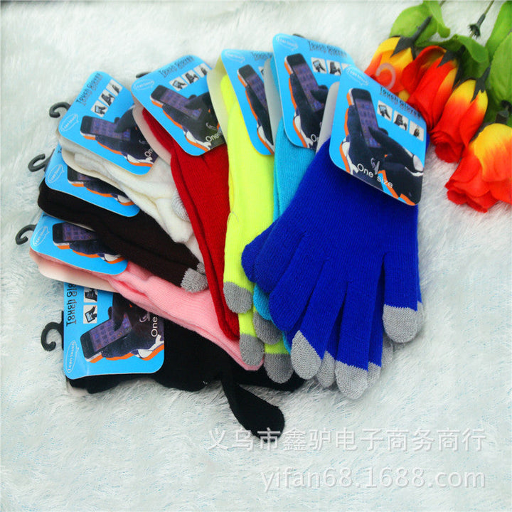 Touch screen gloves warm knit wool touch screen gloves winter touch gloves