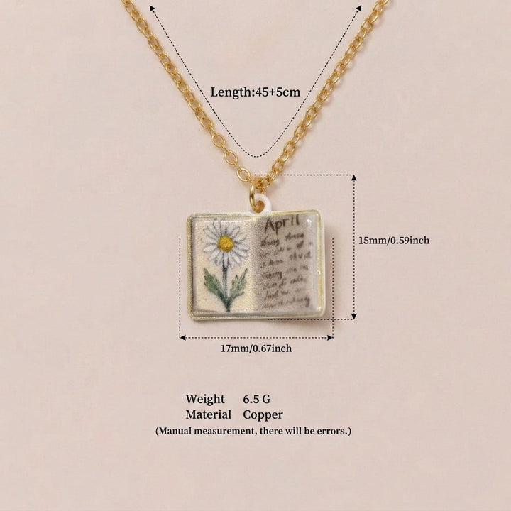Retro Book Necklace For Women