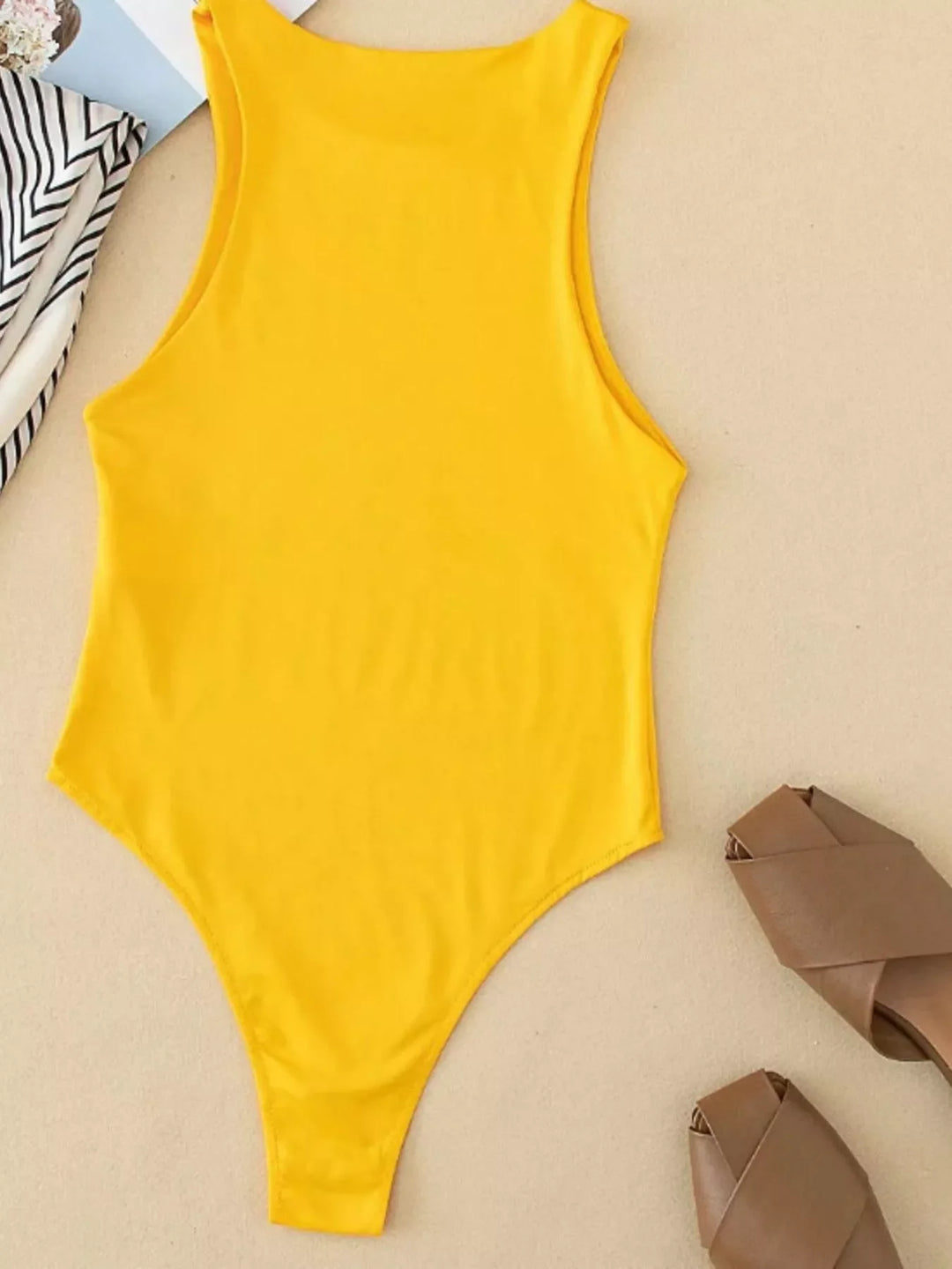 Round Neck Sleeveless Bodysuit