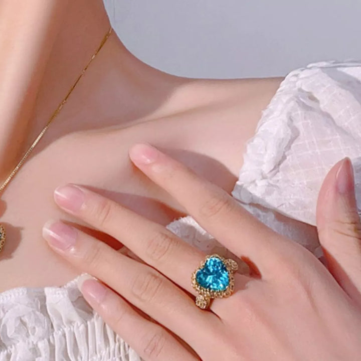 18K Gold-Plated Heart-Shaped Ring