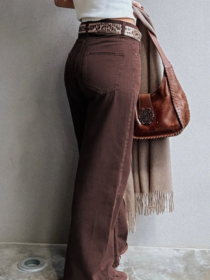Wide Leg High Waist Denim Jeans