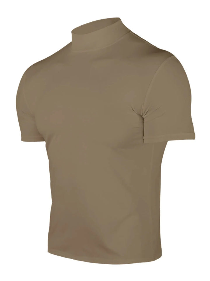 Men's Full Size Turtleneck Short Sleeve T-Shirt Plus Size
