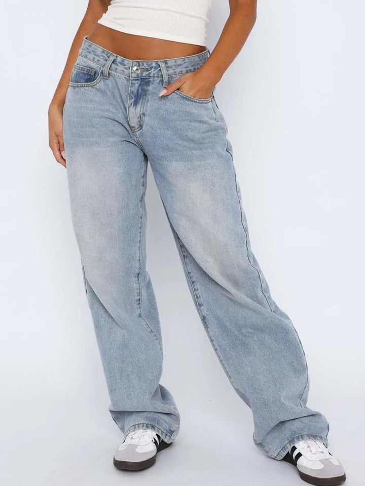 Wide Leg Jeans with Pockets