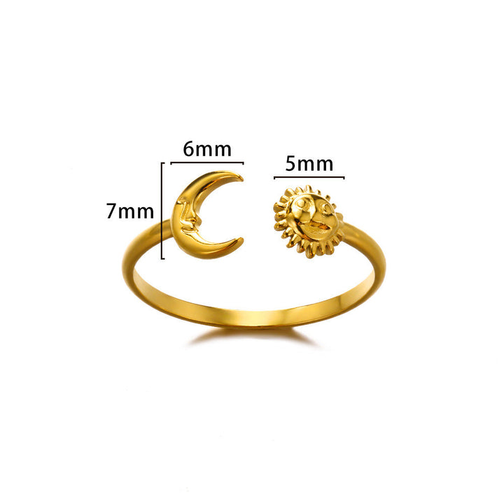 Geometric Line-cut Hollow Mens And Womens Ring