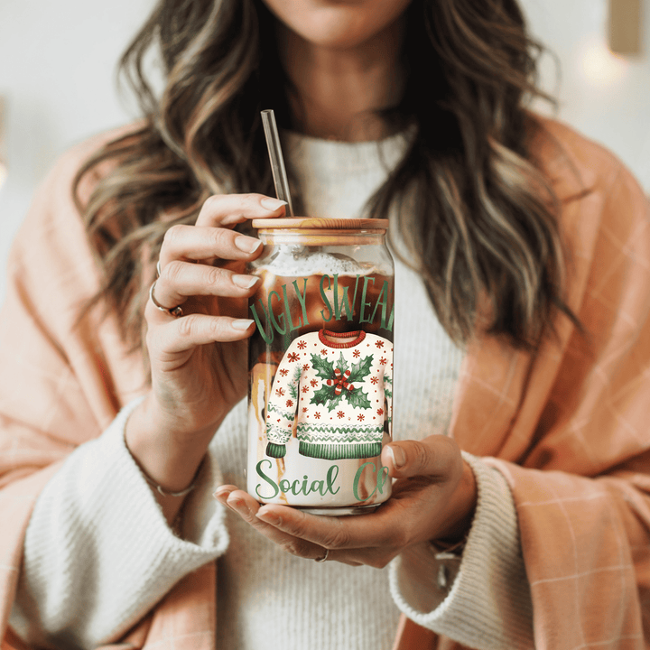 Ugly Sweater Social Club Glass Cup