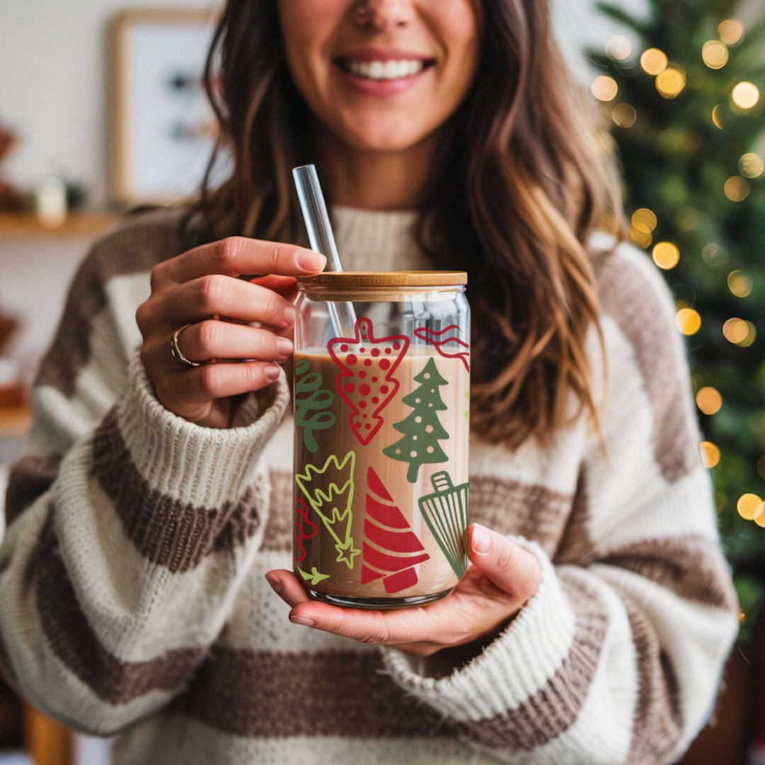 Christmas Trees Glass Cup
