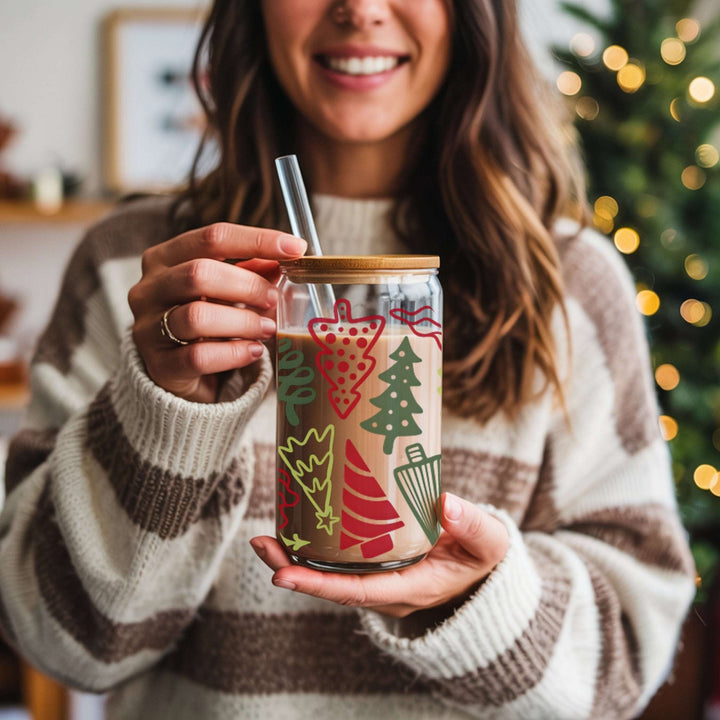 Christmas Trees Glass Cup