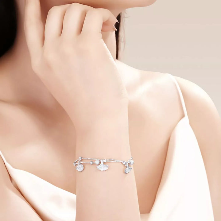 Double Layer Ginkgo Leaf Bracelet