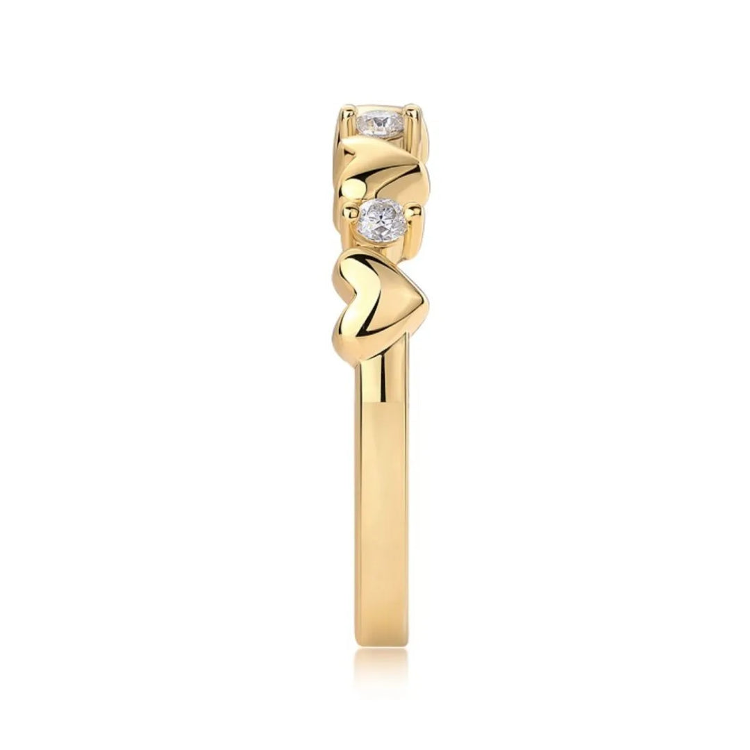 925 Sterling Silver Moissanite Heart Ring