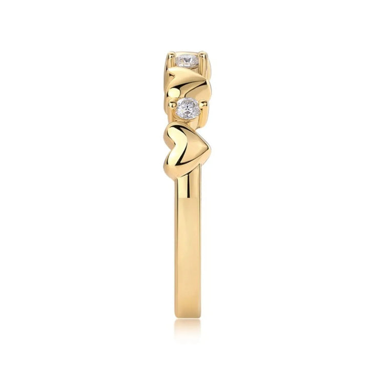 925 Sterling Silver Moissanite Heart Ring