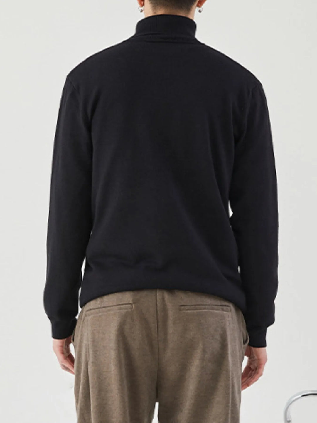 Men's Plus Size Ribbed Hem Long Sleeve Sweater