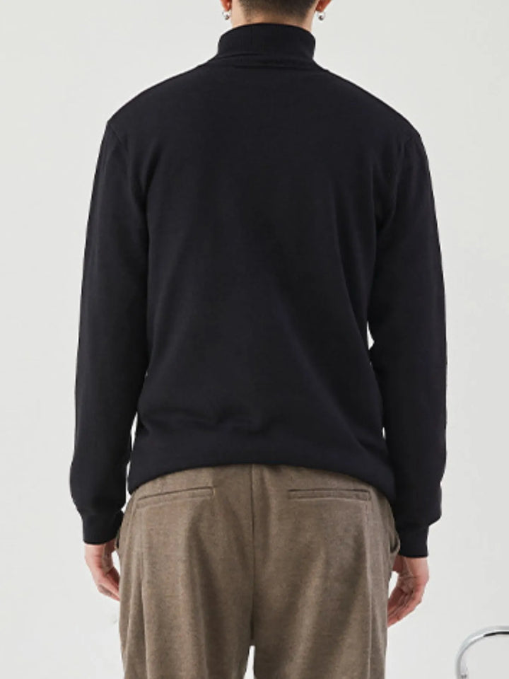 Men's Plus Size Ribbed Hem Long Sleeve Sweater