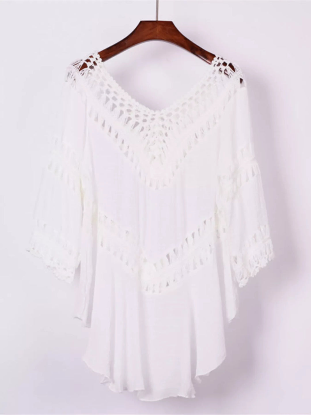 Crochet Trimmed Flowy Cover Up Dress