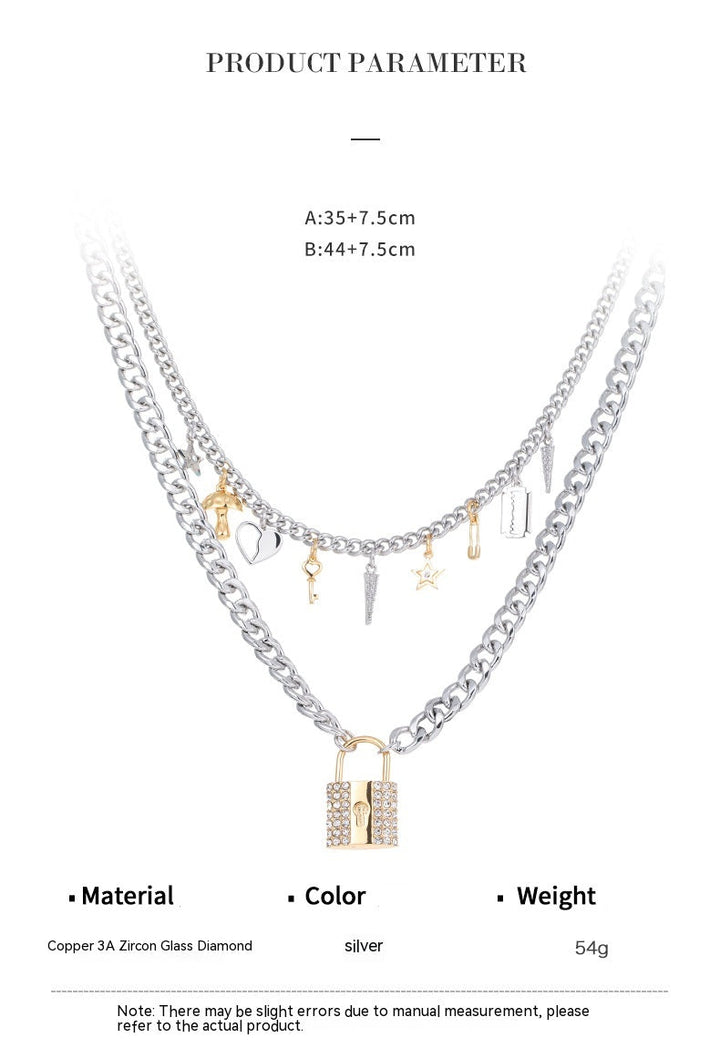 Copper Alloy Metal Exquisite Punk Theme New Element Pendant Necklace