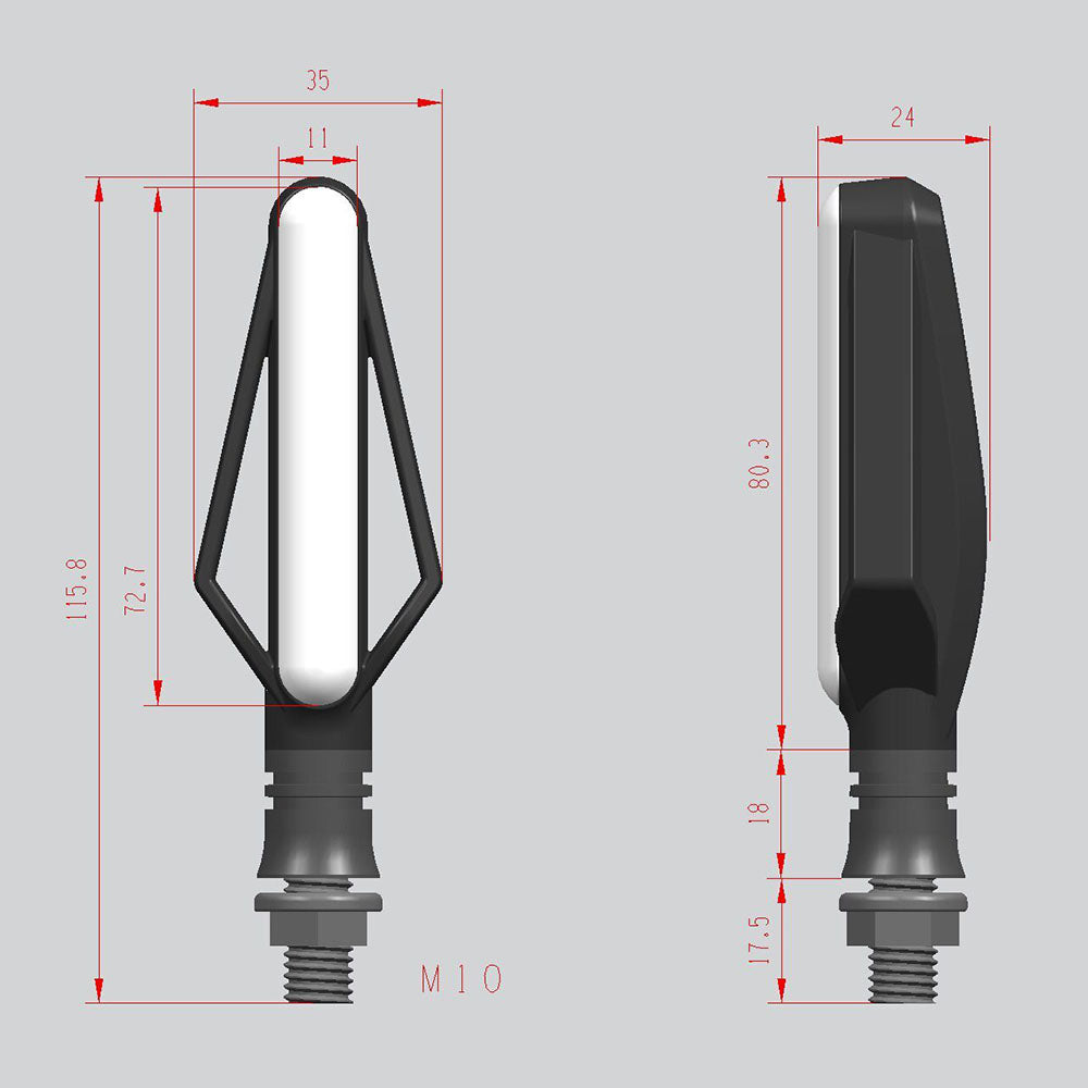 Fire arrow motorcycle turn signal running water brake light