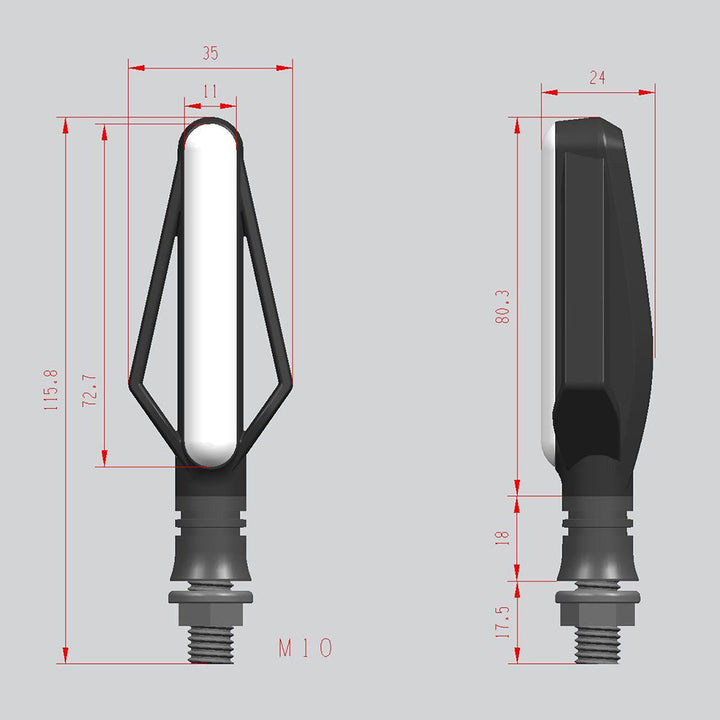 Fire arrow motorcycle turn signal running water brake light