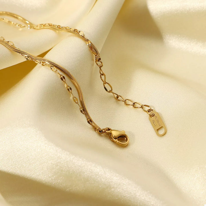 18K Gold-Plated Zircon Double Layered Bracelet