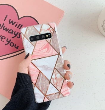 Retro geometric marble mobile phone case