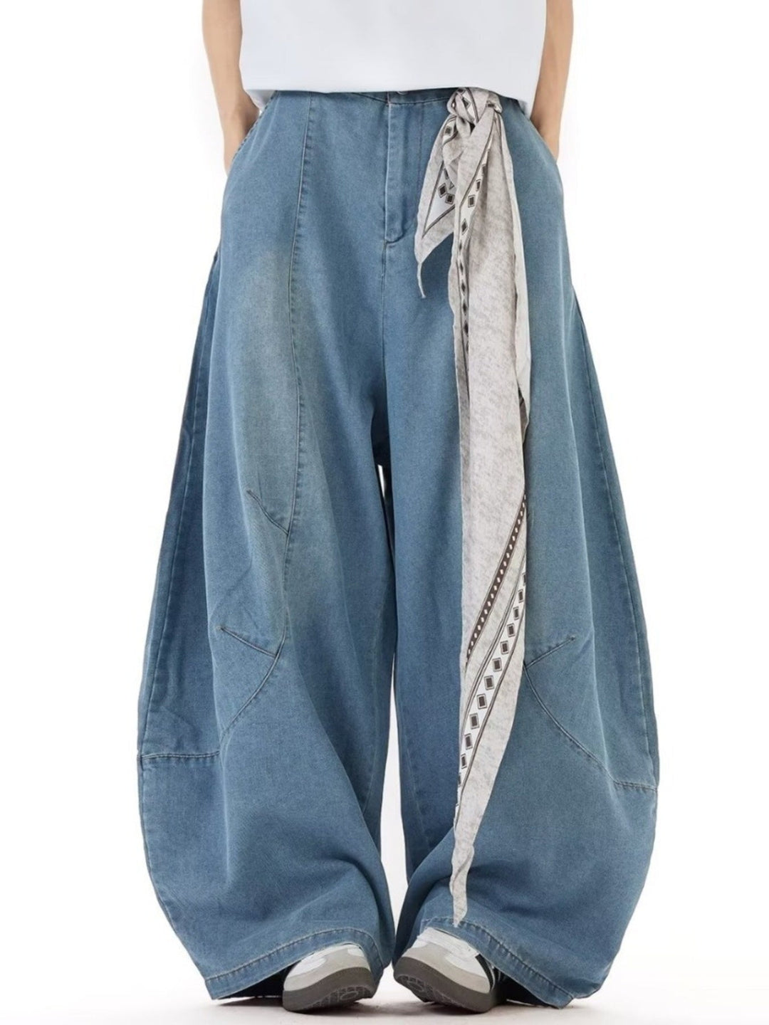 Men's Full Size Wash Wide Leg Jeans Plus Size