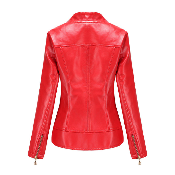 Women Faux Leather Thin Spring Autumn Coat Women Jacket Casual Clothing