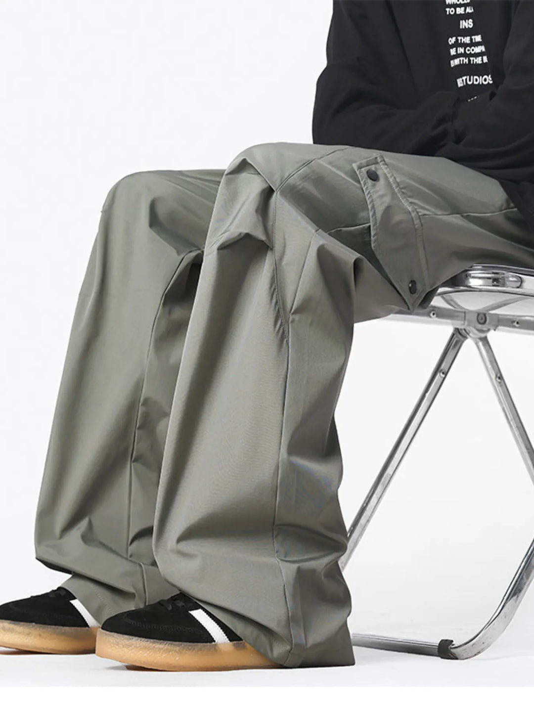Men's Plus Size Drawstring Wide Leg Cargo Pants