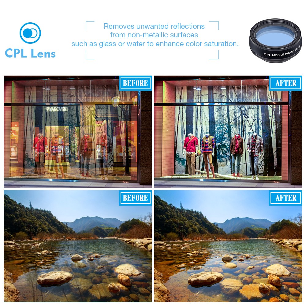APEXEL Phone Lens Kit Universal 10 In 1 Fisheye Wide Angle Macro Lens CPL Filter Kaleidoscope 2X Telescope Lens For Smartphone