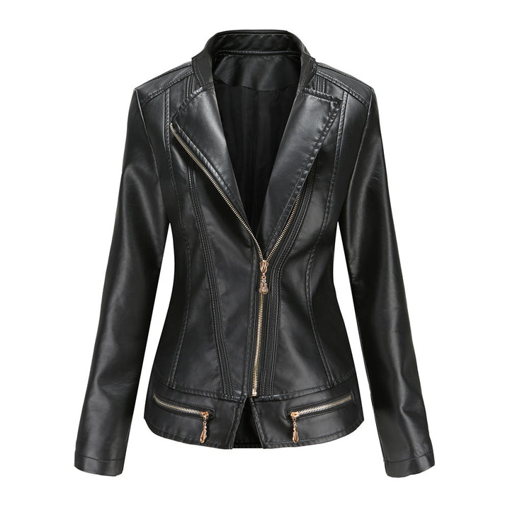 Women Faux Leather Thin Spring Autumn Coat Women Jacket Casual Clothing
